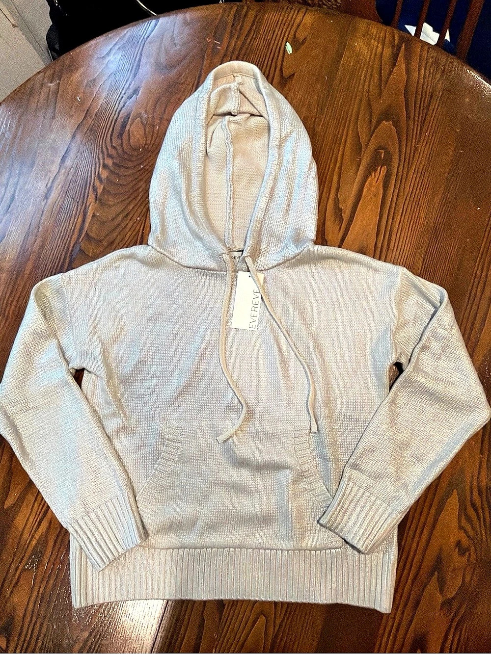 EVEREVE Metallic Pullover Hoodie Cream XS NWT
